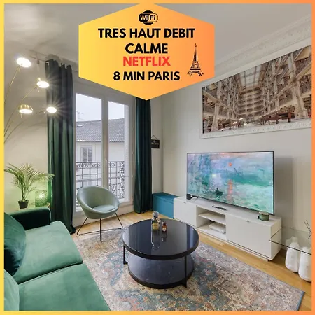 -l'emeraude De Louis Xvi- Ideal Pour Couple-solo-pro 8min De Paris-1min De La Gare Apartment *